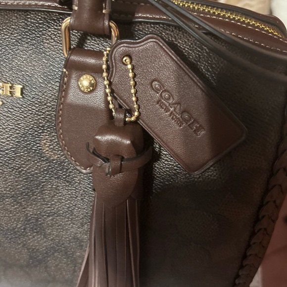 Rowan Large Satchel Bag In Signature Canvas With Fringe - Picture 5 of 10